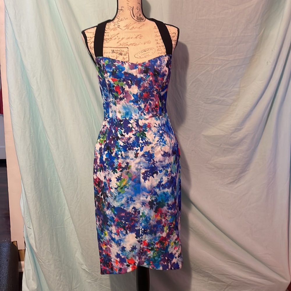 SEXY BLACK HALO dress in floral print sz 6